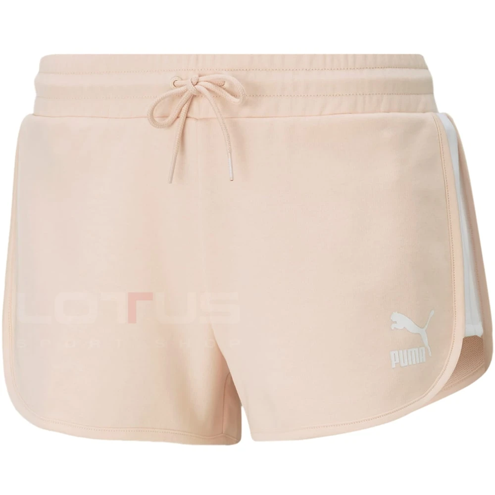 ДАМСКИ КЪСИ ПАНТАЛОНИ PUMA ICONIC T7 SHORTS CL PINK - lotus-sport.bg