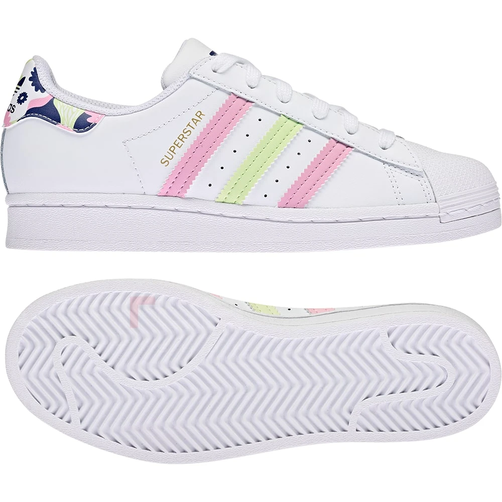 ДЕТСКИ ОБУВКИ ADIDAS ORIGINALS SUPERSTAR J WHITE/LIME/PINK - lotus-sport.bg