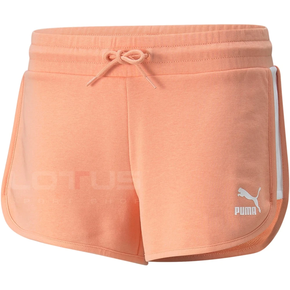ДАМСКИ КЪСИ ПАНТАЛОНИ PUMA ICONIC T7 SHORTS PEACH - lotus-sport.bg