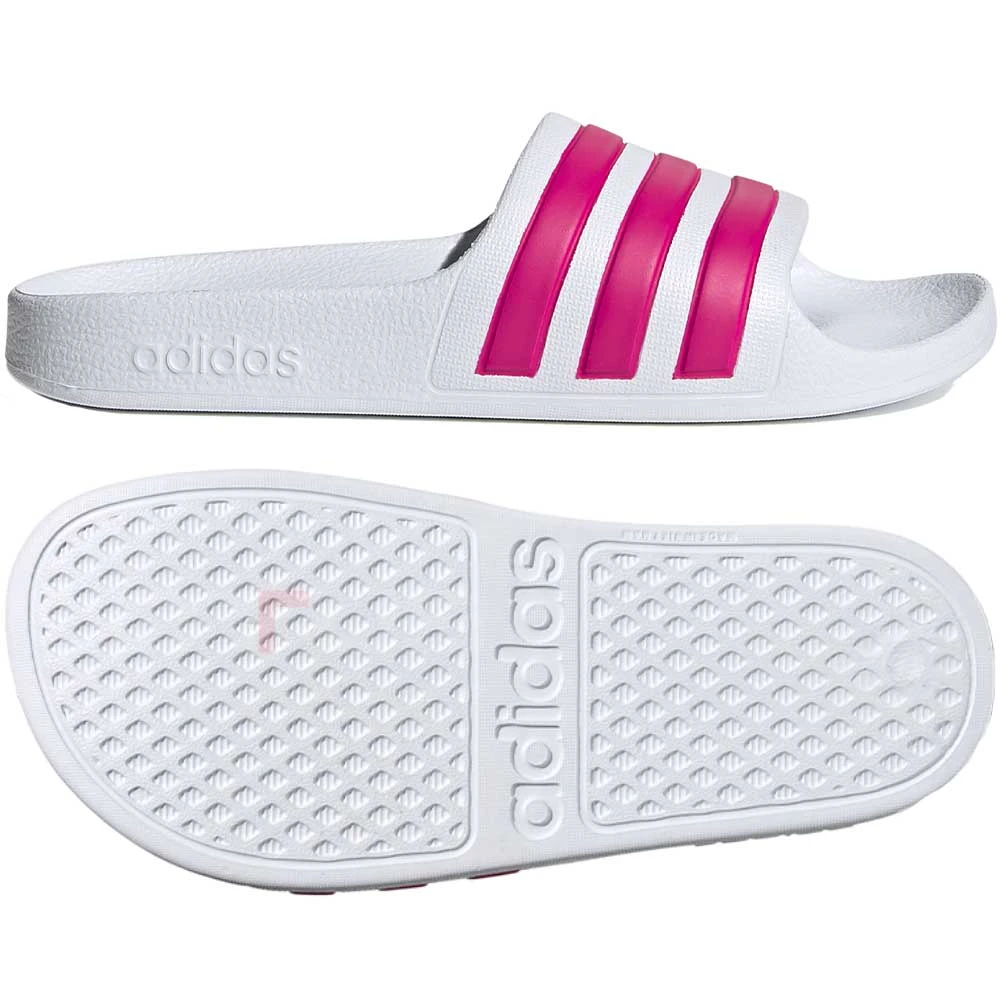 ЧЕХЛИ ADIDAS ADILETTE AQUA K WHITE/MAGENTA - lotus-sport.bg