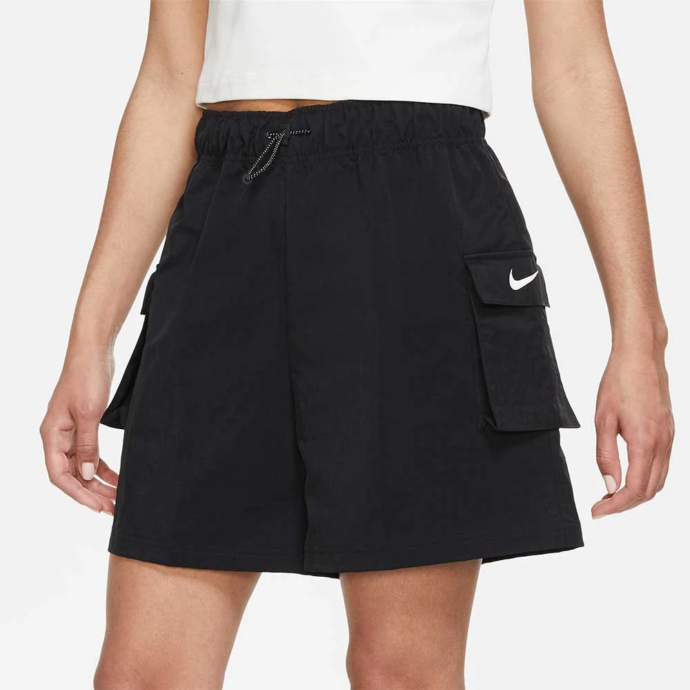 ДАМСКИ КЪСИ ПАНТАЛОНИ NIKE NSW ESSNTL WVN HR SHORT BLACK - lotus-sport.bg