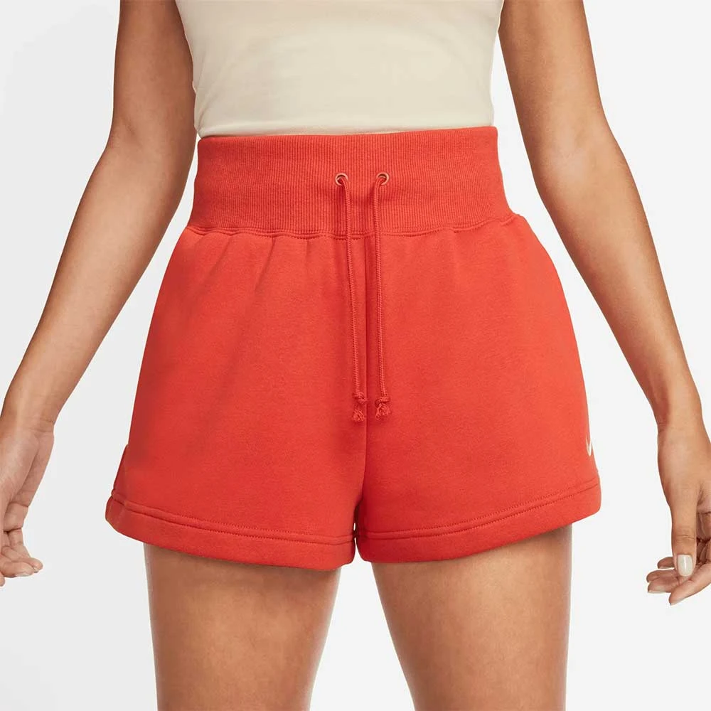 ДАМСКИ КЪСИ ПАНТАЛОНИ NIKE NSW PHNX FLC HW SHORTS ORANGE - lotus-sport.bg