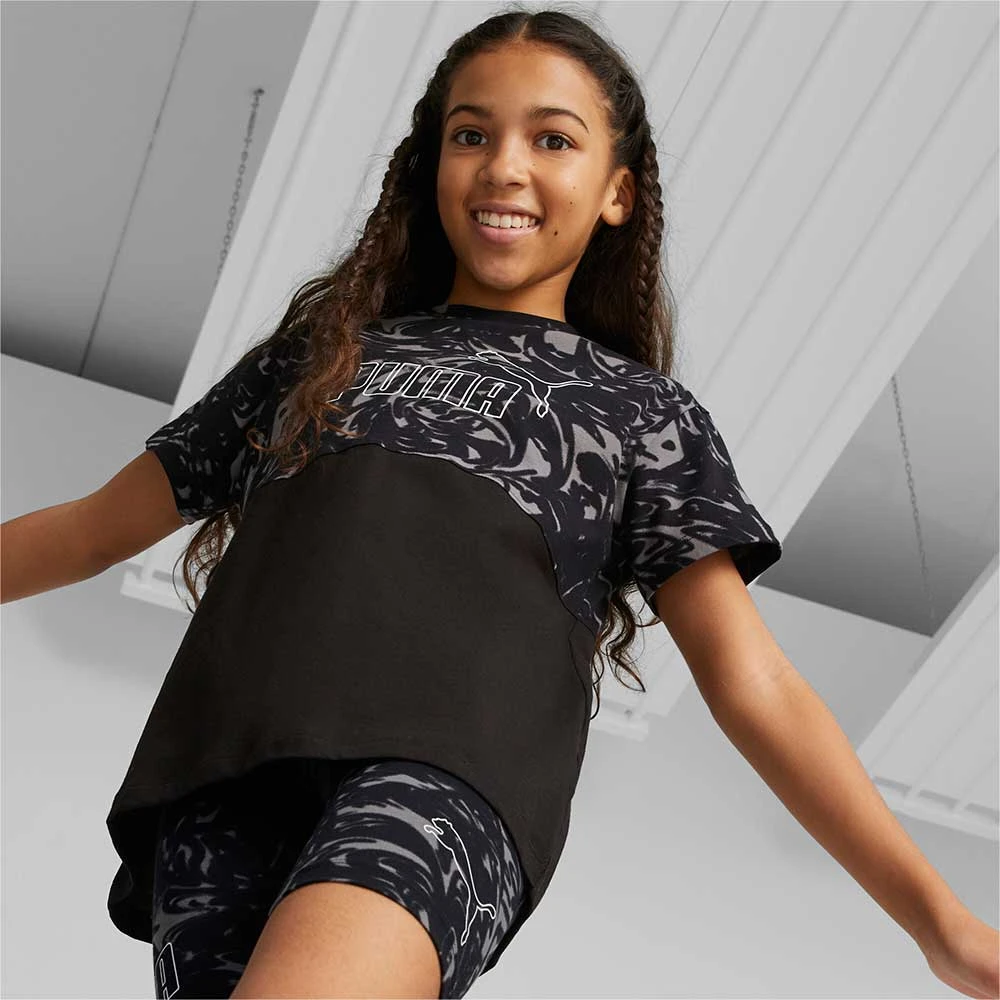 ДЕТСКА ТЕНИСКА ЗА МОМИЧЕ PUMA POWER SUMMER TEE G BLACK - lotus-sport.bg