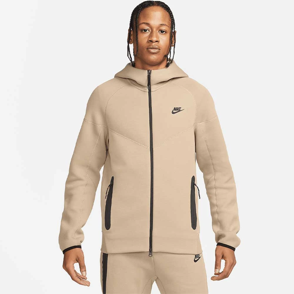 МЪЖКО ГОРНИЩЕ NIKE TCH FLC FZ WR HOODIE KHAKI - lotus-sport.bg