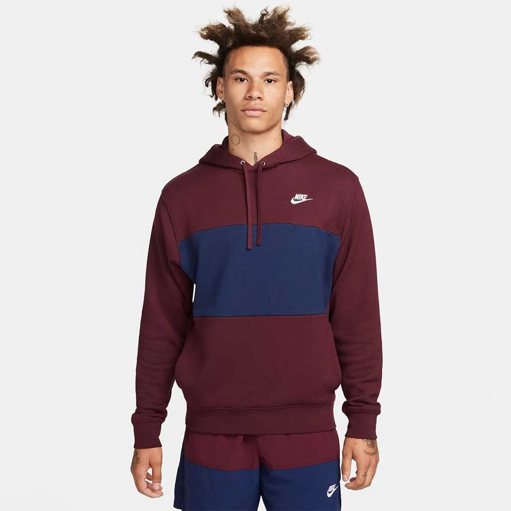 МЪЖКИ СУИТШЪРТ NIKE CLUB+ FT CB HOODIE NIGHT MAROON - lotus-sport.bg