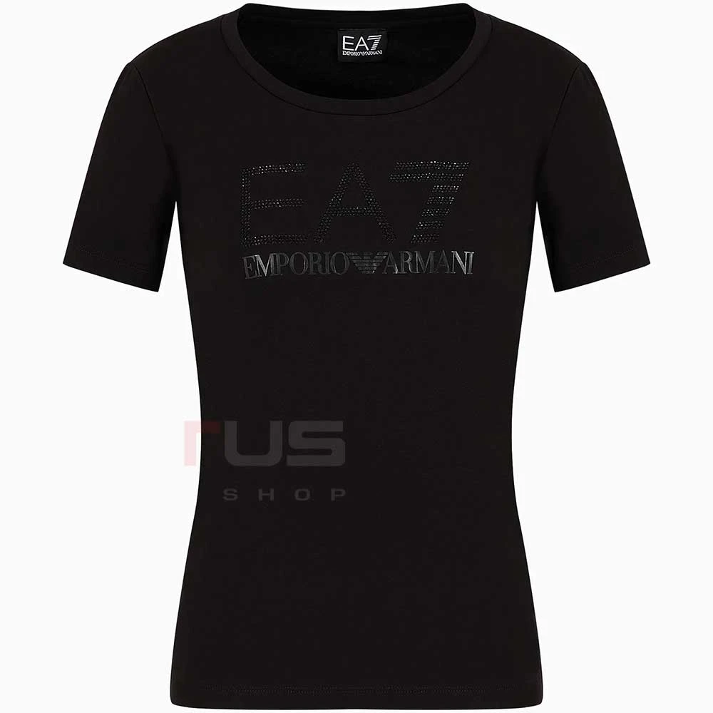 ДАМСКА ТЕНИСКА EA7 EMPORIO ARMANI 3DTT21 TRAIN LOGO SERIES W TEE SS FANCY STRASS ЧЕРНА - lotus-sport.bg