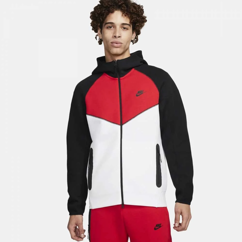 МЪЖКО ГОРНИЩЕ NIKE TCH FLEECE FZ WR HOODIE БЯЛО - lotus-sport.bg