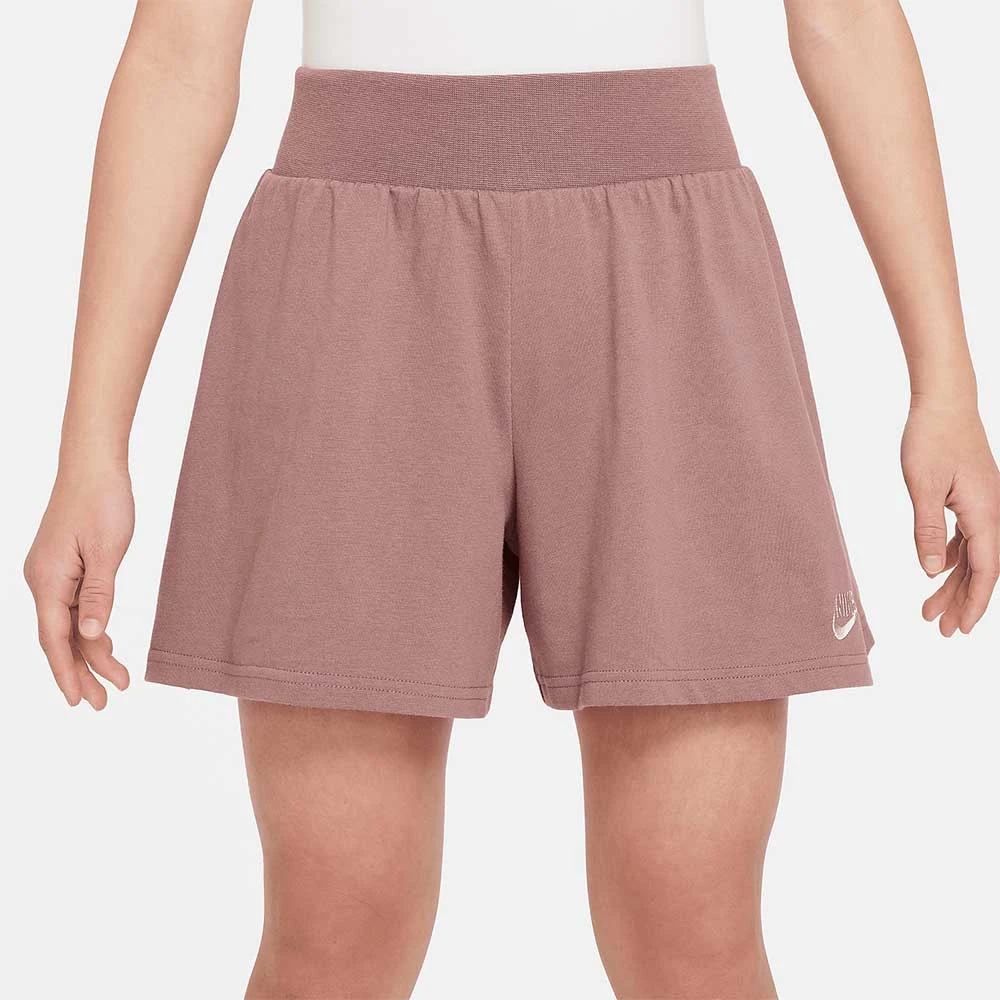 ДЕТСКИ КЪСИ ПАНТАЛОНИ ЗА МОМИЧЕ NIKE NSW SHORT JSY LBR БЛЕДОКАФЕВИ - lotus-sport.bg