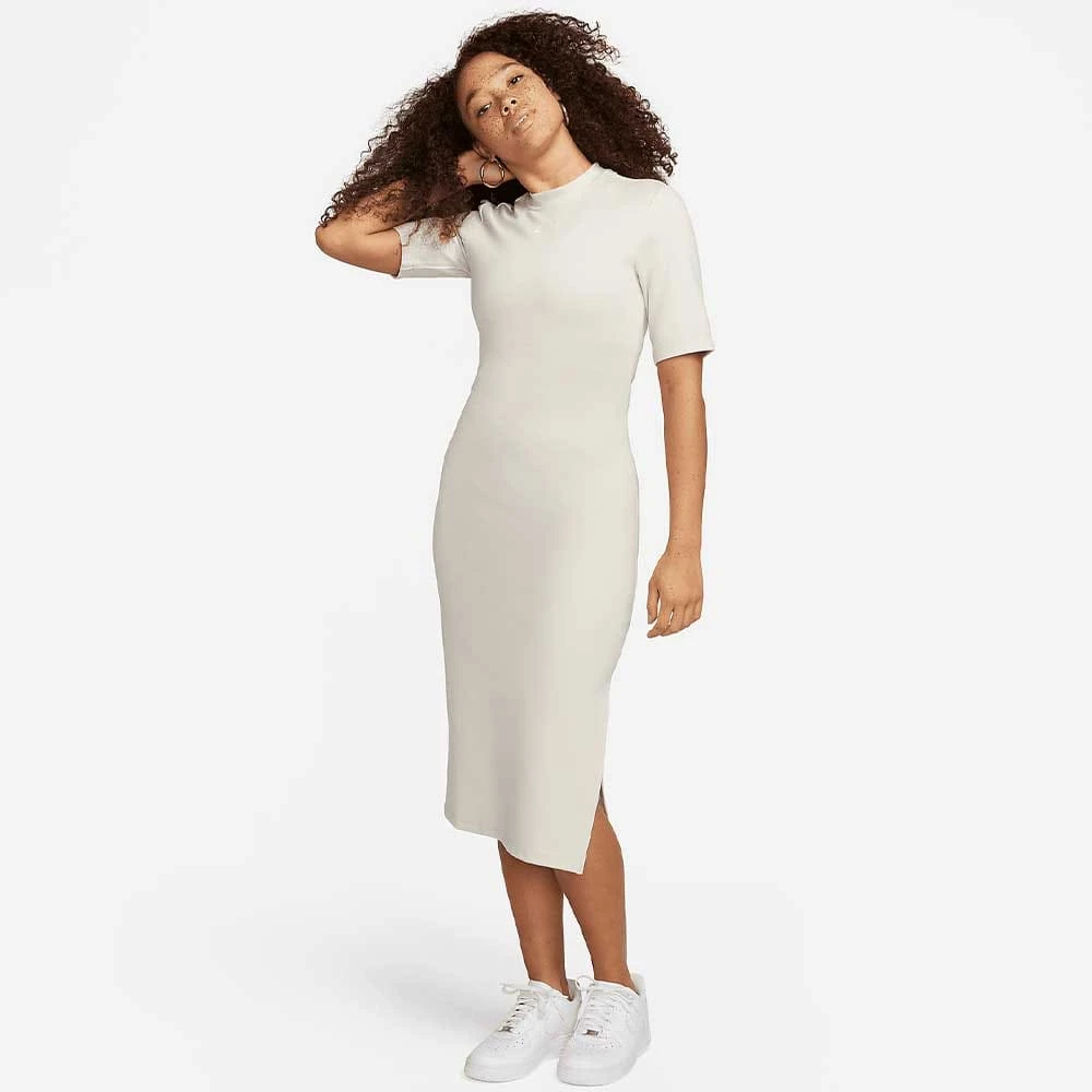 ДАМСКА РОКЛЯ NIKE NSW ESSNTL MIDI DRESS БЕЖОВА - lotus-sport.bg
