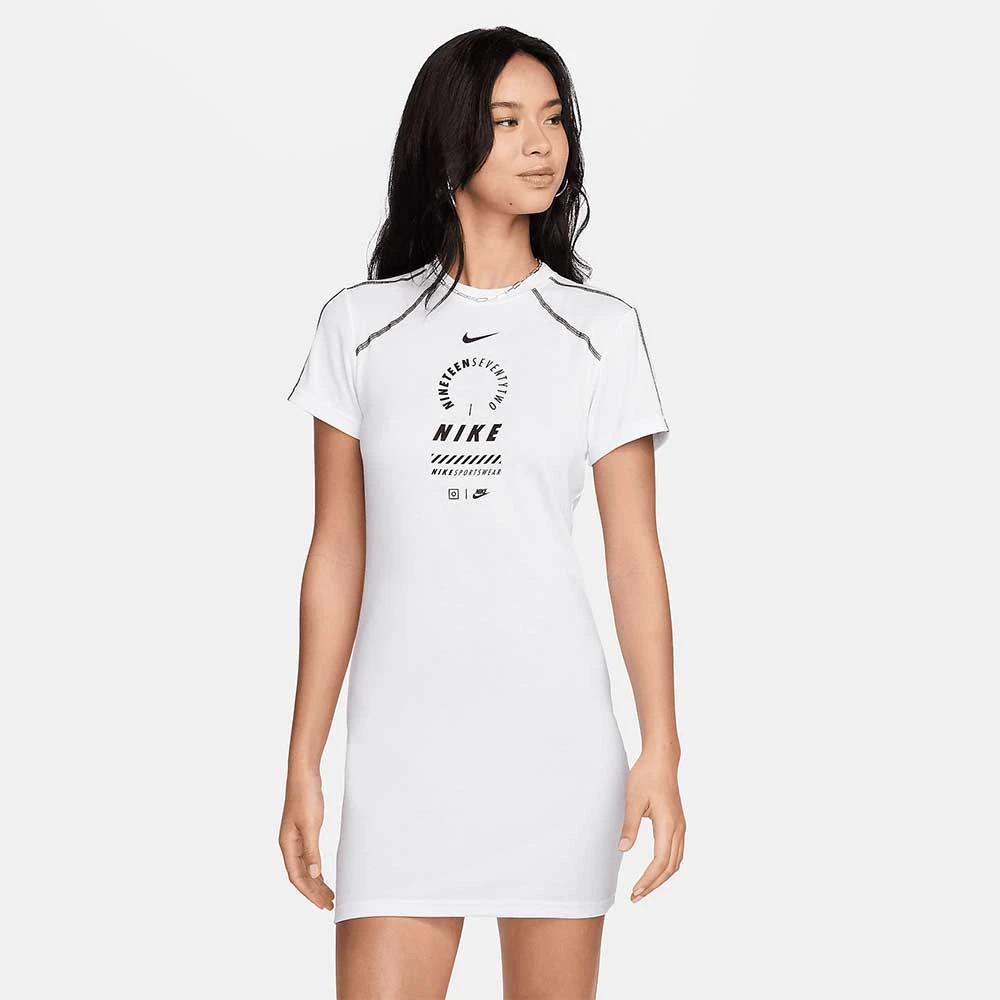 ДАМСКА РОКЛЯ NIKE NSW DRESS SS FEMME SW БЯЛА - lotus-sport.bg