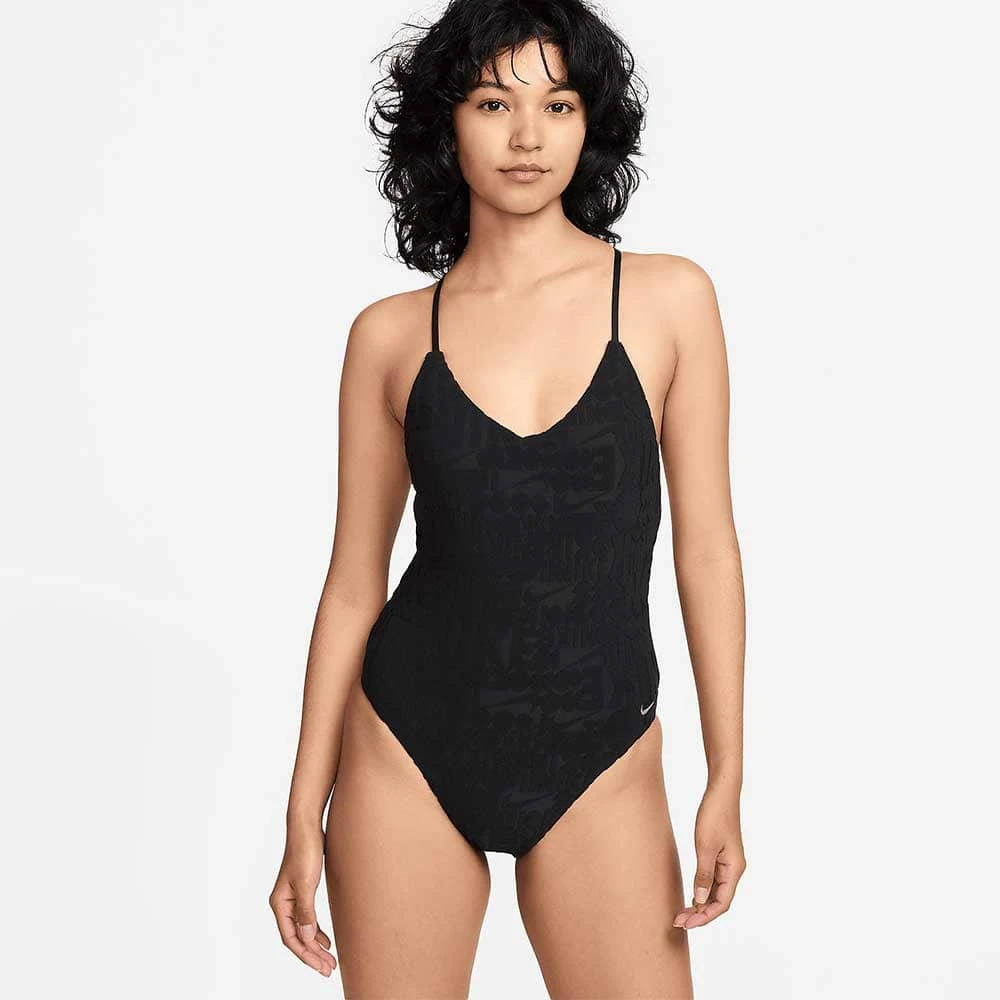 ДАМСКИ БАНСКИ NIKE NESSE244-001 T-BACK ONE PIECE ЧЕРЕН - lotus-sport.bg