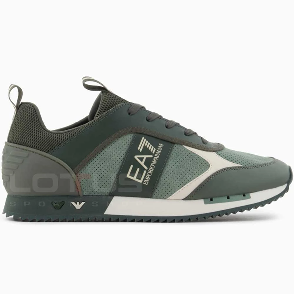 МЪЖКИ ОБУВКИ EA7 EMPORIO ARMANI X8X027-T988 BLACK&WHITE LACES ЗЕЛЕНИ - lotus-sport.bg