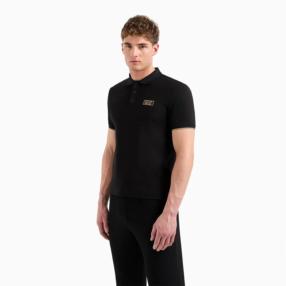 МЪЖКА ТЕНИСКА EA7 EMPORIO ARMANI 7M000022-UC001 TRAIN GOLD LABEL M POLO PIMA PQ ЧЕРНА - lotus-sport.bg