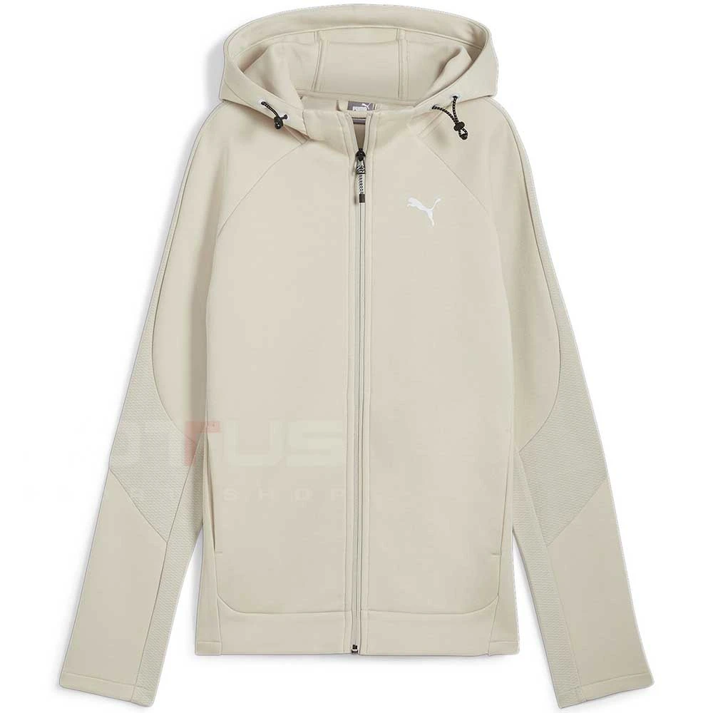 ДАМСКО ГОРНИЩЕ PUMA 68167068 EVOSTRIPE FULL-ZIP HOODIE БЕЖОВО - lotus-sport.bg