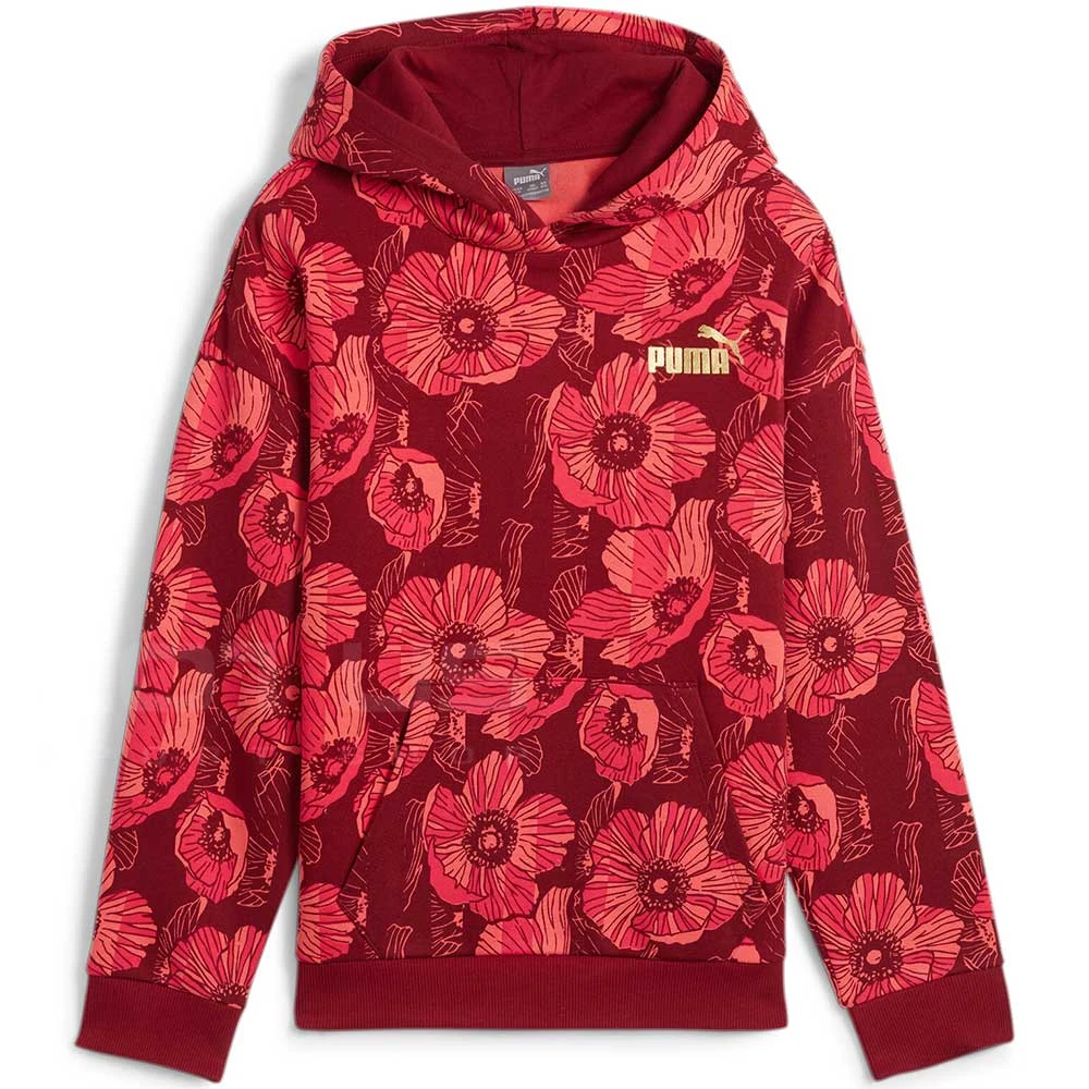 ДЕТСКИ СУИТШЪРТ ЗА МОМИЧЕ PUMA 68176913 ESS+ CLASS ACT AOP HOODIE FL G ЧЕРВЕН - lotus-sport.bg