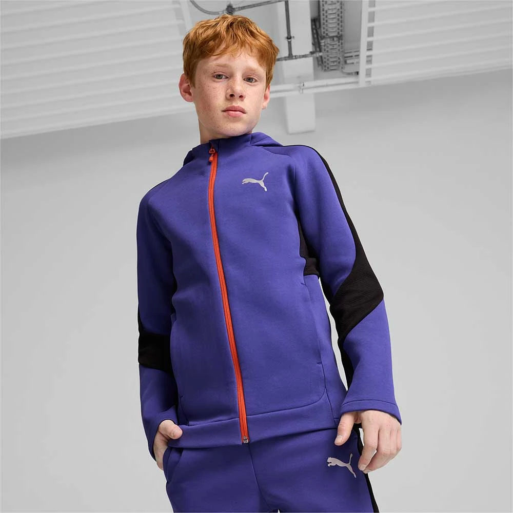 ДЕТСКО ГОРНИЩЕ ЗА МОМЧЕ PUMA 68180327 EVOSTRIPE FZ HOODIE DK B СИНЬО - lotus-sport.bg