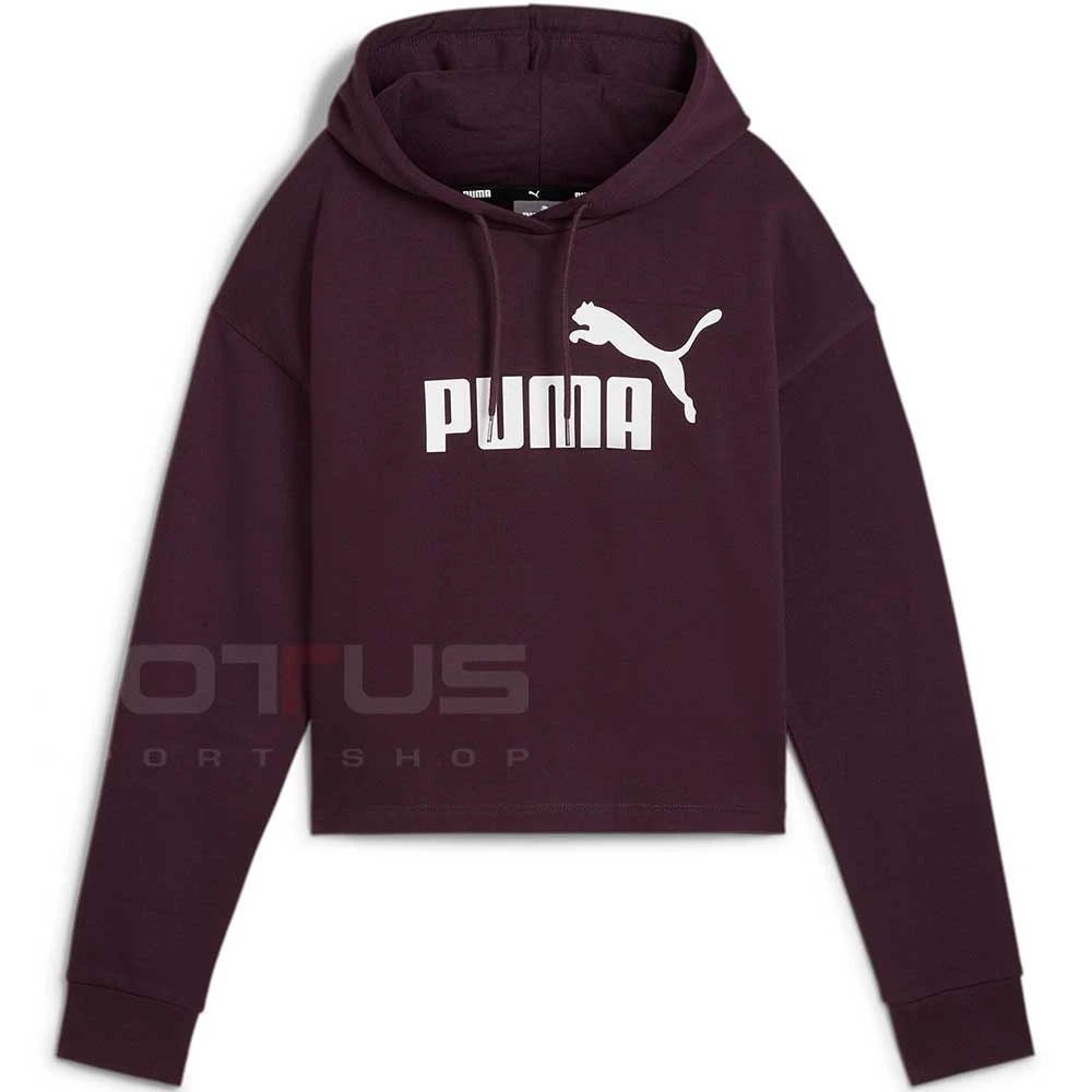 ДАМСКИ СУИТШЪРТ PUMA 58686946 ESS CROPPED LOGO HOODIE FL ТЪМНОЛИЛАВ - lotus-sport.bg