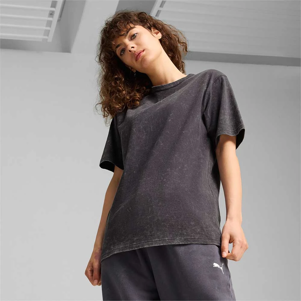 ДАМСКА ТЕНИСКА PUMA 62680169 DARE TO GYMWAY RELAXED WASHED TEE СИВА - lotus-sport.bg