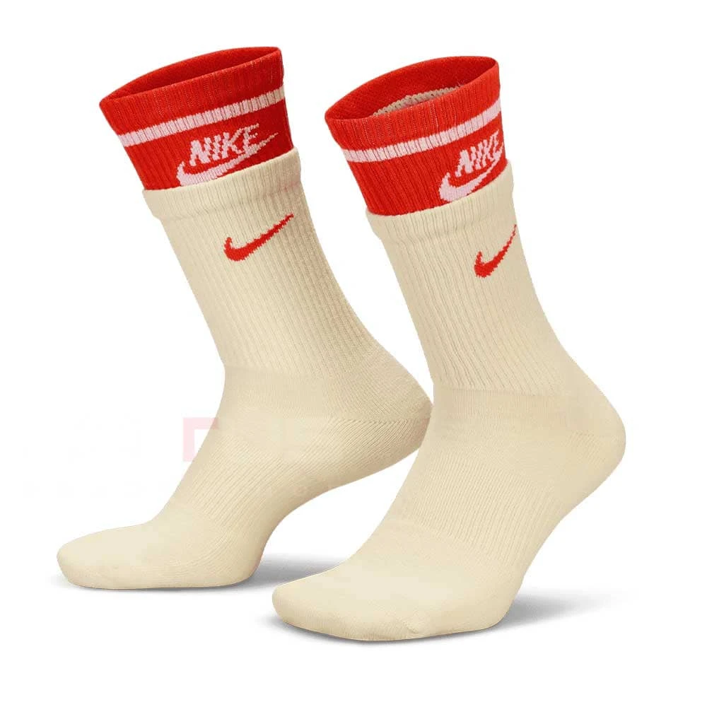 ЧОРАПИ NIKE FN3148-100 ED PLS CSH CRW 1PR 144 DN КРЕМАВИ/ЧЕРВЕНИ - lotus-sport.bg