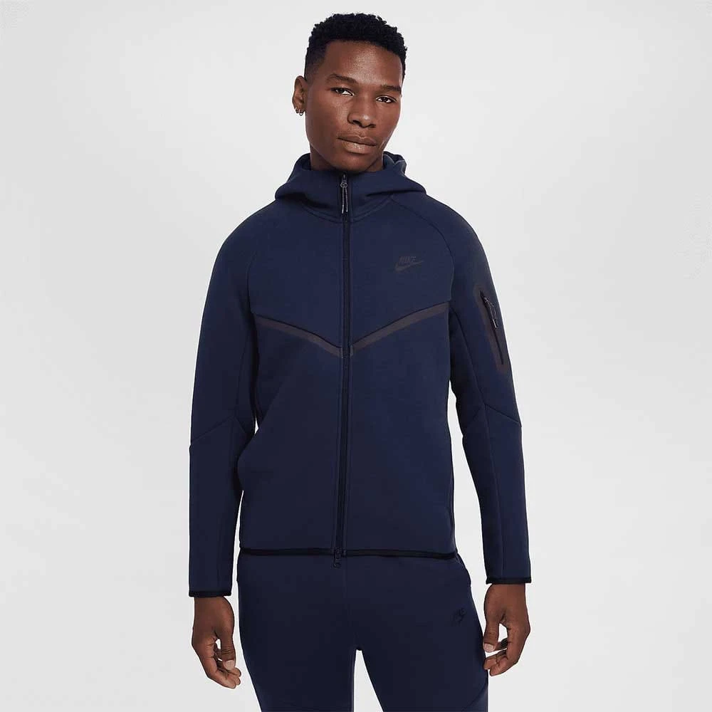 МЪЖКО ГОРНИЩЕ NIKE HV0949-451 TCH FLC FZ WR HOODIE ТЪМНОСИН - lotus-sport.bg