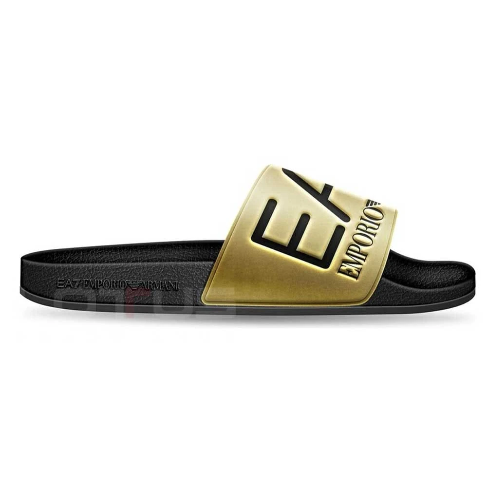 ДАМСКИ ЧЕХЛИ EA7 EMPORIO ARMANI 7X000108-MZ097 VISIBILITY SLIPPER U ЗЛАТИСТИ/ЧЕРНИ - lotus-sport.bg
