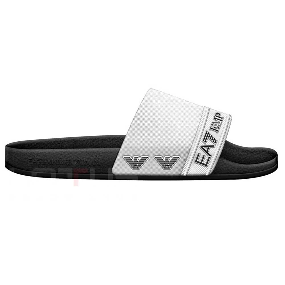 ДАМСКИ ЧЕХЛИ EA7 EMPORIO ARMANI 7X000110-FC079 TAPE SLIDE U ЧЕРНИ/БЕЛИ - lotus-sport.bg