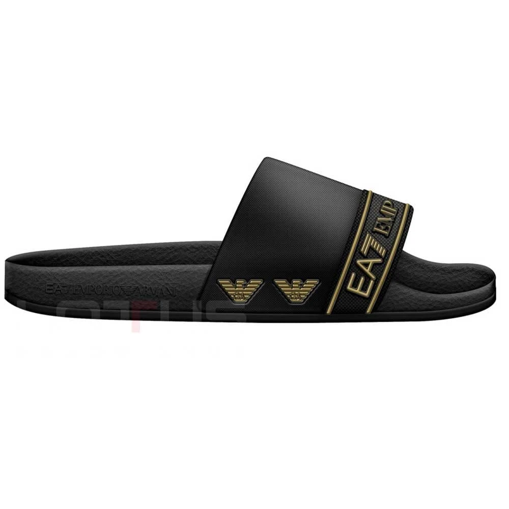 ЧЕХЛИ EA7 EMPORIO ARMANI 7X000110-MC139 TAPE SLIDE U ЧЕРНИ/ЗЛАТИСТИ - lotus-sport.bg