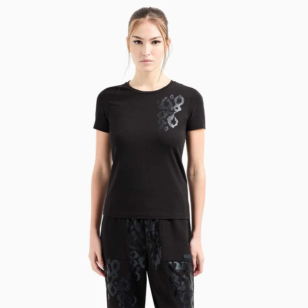ДАМСКА ТЕНИСКА EA7 EMPORIO ARMANI 7W000133-UC001 GRAPHIC SERIES W TEE SS ЧЕРНА - lotus-sport.bg
