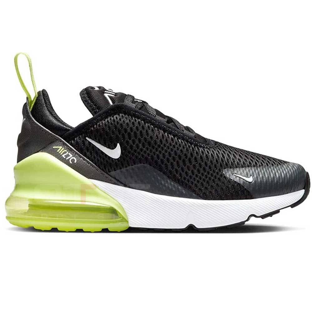 ДЕТСКИ МАРАТОНКИ ЗА МОМЧЕ NIKE AO2372-704 AIR MAX 270 BP ТЪМНОСИВИ/ЕЛЕКТРИКОВО ЗЕЛЕНИ - lotus-sport.bg
