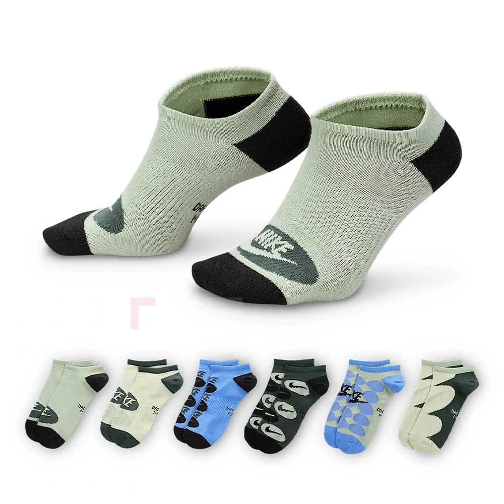 ЧОРАПИ NIKE FB3281-906 EVERYDAY LT NS 6PR ЗЕЛЕНИ/СИНИ - lotus-sport.bg