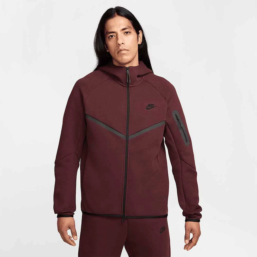 МЪЖКО ГОРНИЩЕ NIKE HV0949-652 TCH FLC FZ WR HOODIE БОРДО - lotus-sport.bg
