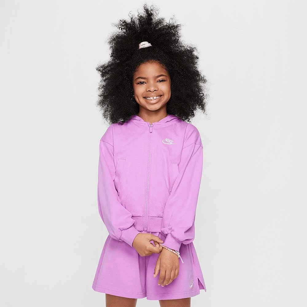 ДЕТСКО ГОРНИЩЕ ЗА МОМИЧЕ NIKE FN8595-532 NSW FZ HDY JSY LBR ЛИЛАВО - lotus-sport.bg