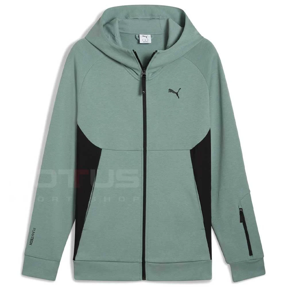 МЪЖКО ГОРНИЩЕ PUMA 68460530 PUMATECH FULL-ZIP HOODIE DK СИНЬО-ЗЕЛЕНО - lotus-sport.bg