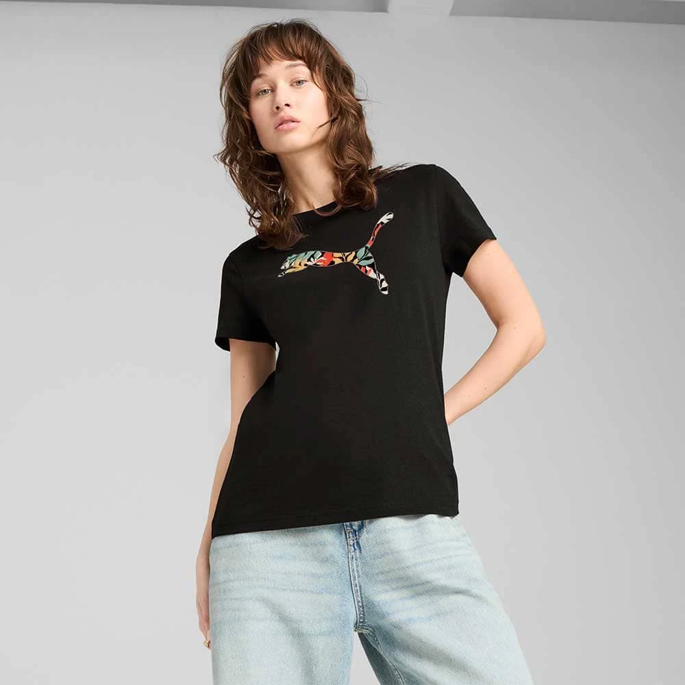 ДАМСКА ТЕНИСКА PUMA 68508101 GRAPHICS FLORAL PUMA LOGOTEE ЧЕРНА - lotus-sport.bg