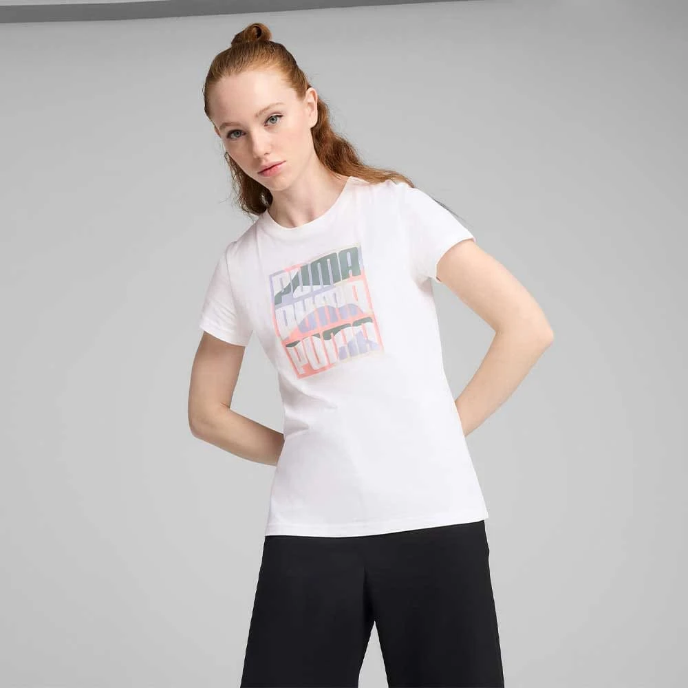 ДАМСКА ТЕНИСКА PUMA 68508302 GRAPHICS MOUNTAIN TEE БЯЛА - lotus-sport.bg