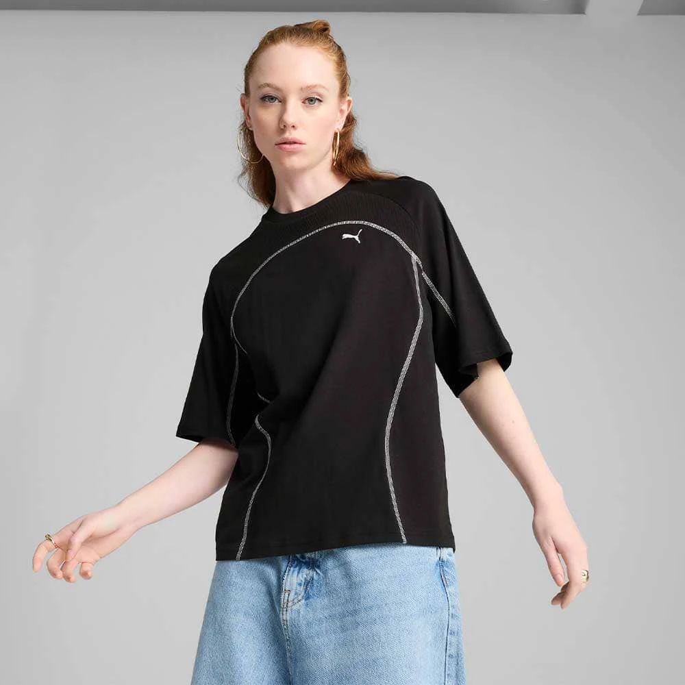 ДАМСКА ТЕНИСКА PUMA 62982701 DARE TO OVERSIZED TEE ЧЕРНА - lotus-sport.bg