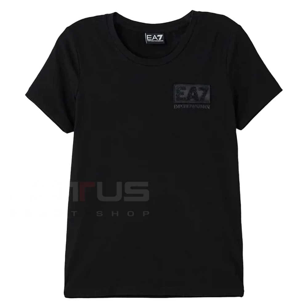 ДАМСКА ТЕНИСКА EA7 EMPORIO ARMANI 7W000492-UC001 LOGO SERIES W TEE SS CRYSTAL ЧЕРНА - lotus-sport.bg