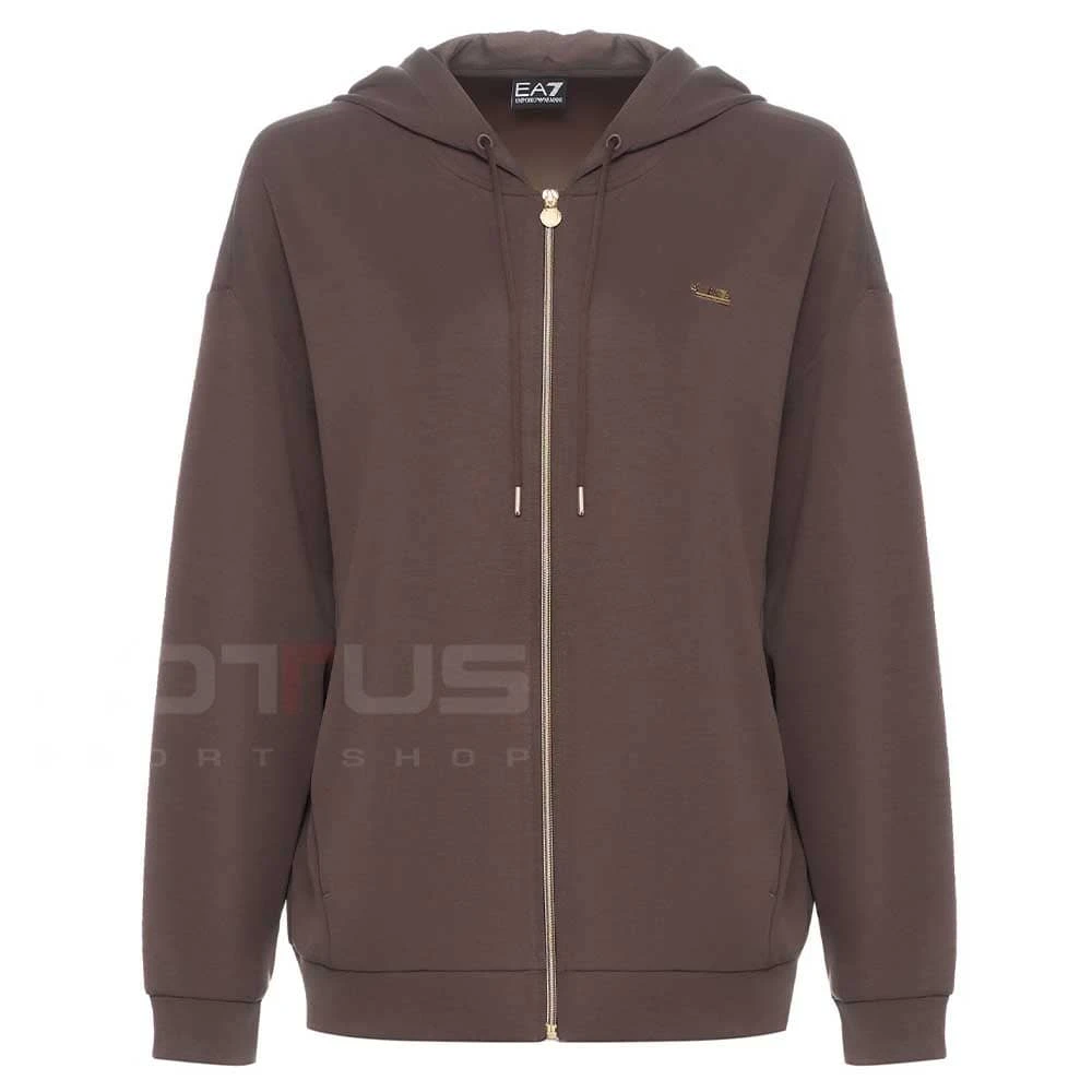 ДАМСКО ГОРНИЩЕ EA7 EMPORIO ARMANI 7W000192-U6063 CORE LADY RELAX HOODIE FZ КАФЯВО - lotus-sport.bg
