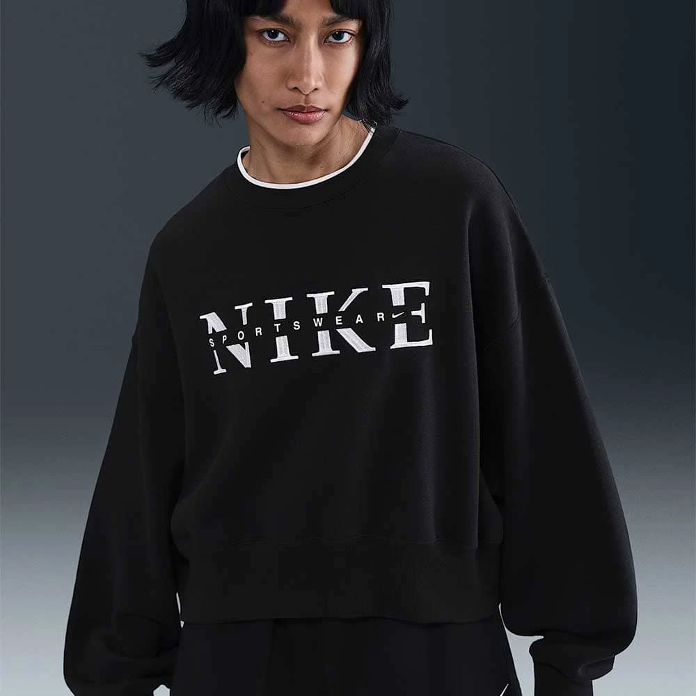 ДАМСКА БЛУЗА NIKE IH4056-010 NSW PHNX FLC CREW GLS ЧЕРНА - lotus-sport.bg