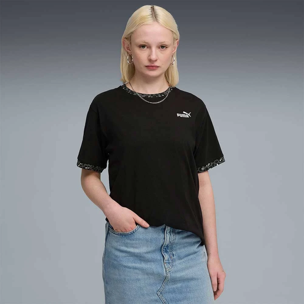 ДАМСКА ТЕНИСКА PUMA 68808201 ESS GRAPHIC ANIMAL RELAXED TEE ЧЕРНА - lotus-sport.bg