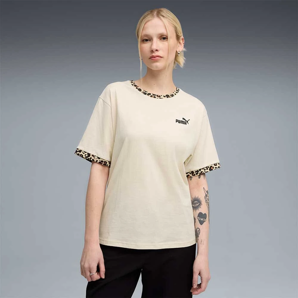 ДАМСКА ТЕНИСКА PUMA 68808287 ESS GRAPHIC ANIMAL RELAXED TEE БЕЖОВА - lotus-sport.bg