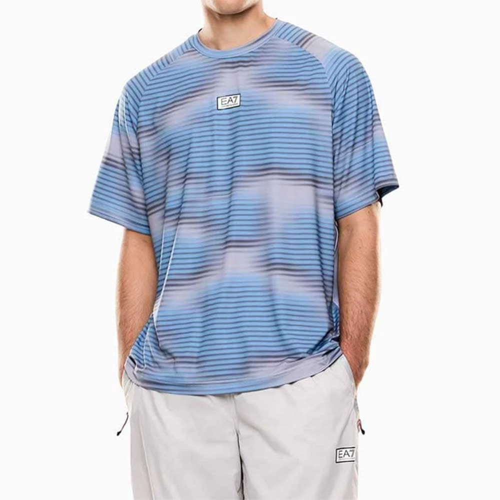 МЪЖКА ТЕНИСКА EA7 EMPORIO ARMANI 7M001371-F9026 VENTUS7 M TEE GRAPHIC ALLOVER SS PL ST СВЕТЛОСИНЯ - lotus-sport.bg