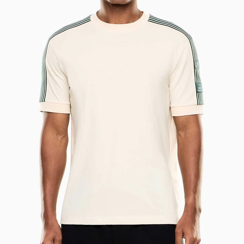 МЪЖКА ТЕНИСКА EA7 EMPORIO ARMANI 7M001507-U1088 LOGO SERIES M TEE SS PREMIUM TAPE БЕЖОВА - lotus-sport.bg