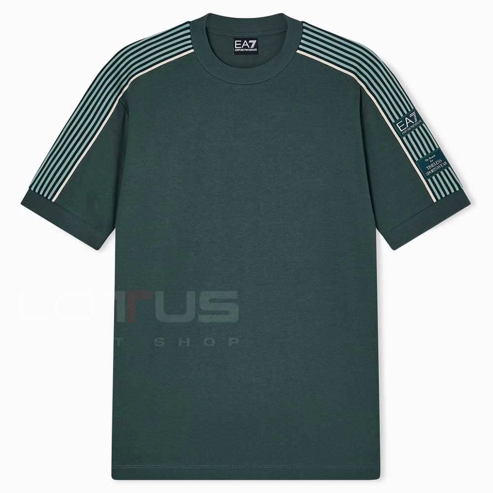 МЪЖКА ТЕНИСКА EA7 EMPORIO ARMANI 7M001507-U7260 LOGO SERIES M TEE SS PREMIUM TAPE ЗЕЛЕНА - lotus-sport.bg