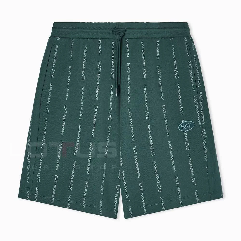 МЪЖКИ КЪСИ ПАНТАЛОНИ EA7 EMPORIO ARMANI 7M001393-F7043 GRAPHIC M BERMUDA COPL MONOGRAM PRINTED ЗЕЛЕНИ - lotus-sport.bg