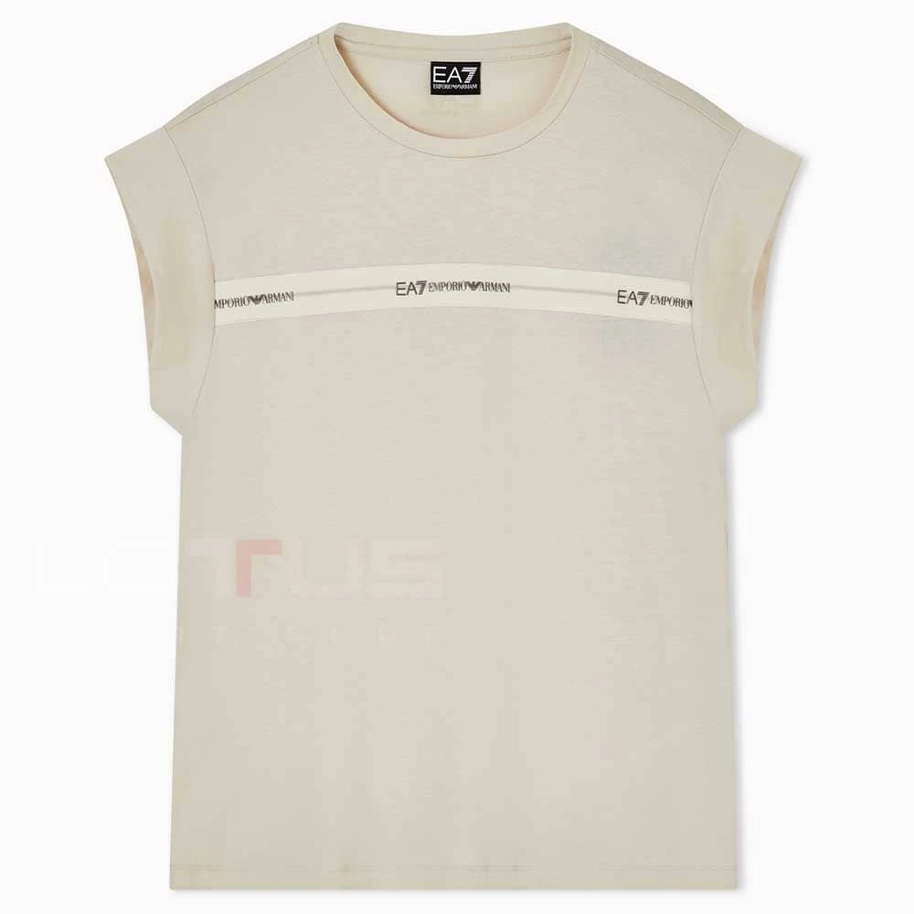 ДАМСКА ТЕНИСКА EA7 EMPORIO ARMANI 7W000958-U1088 LOGO SERIES TAPE W REGULAR TEE SS БЕЖОВА - lotus-sport.bg