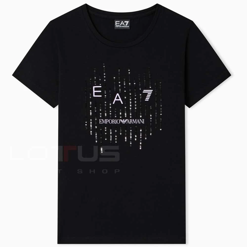 ДАМСКА ТЕНИСКА EA7 EMPORIO ARMANI 7W001097-UC001 LOGO SERIES W TEE SS LETTERS CROSSOVER ЧЕРНА - lotus-sport.bg