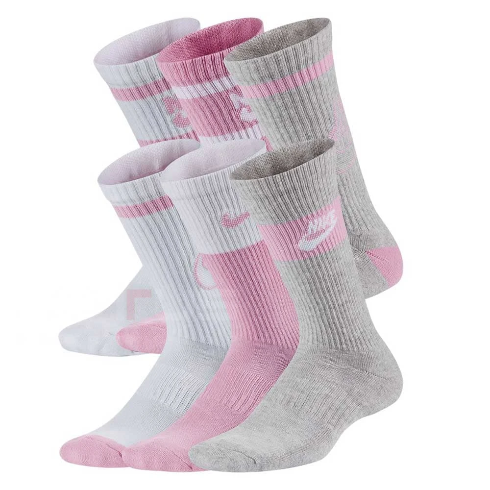 ЧОРАПИ NIKE CK7302-905 ED CSH CREW 6P - 144 GFX2 БЕЛИ/РОЗОВИ/СИВИ - lotus-sport.bg