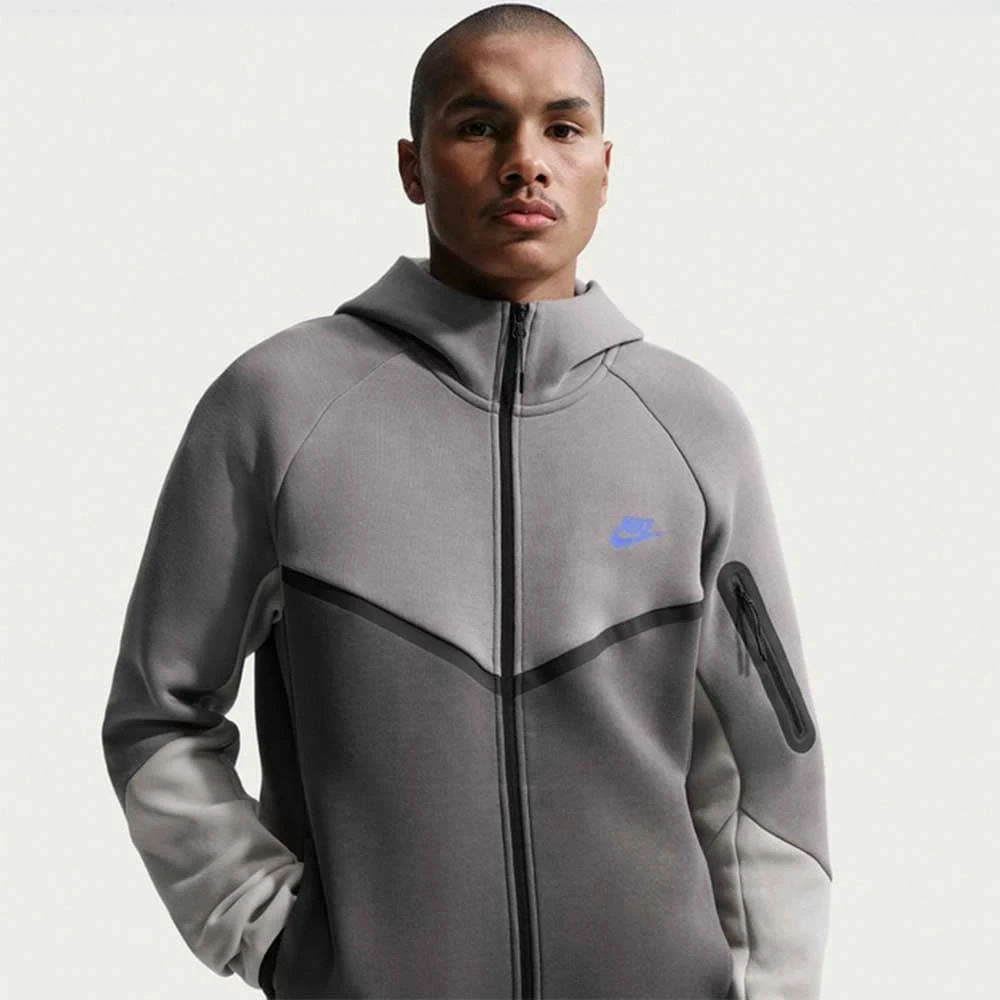 МЪЖКО ГОРНИЩЕ NIKE HV0949-018 TCH FLC FZ WR HOODIE ГРАФИТЕНО СИВО - lotus-sport.bg