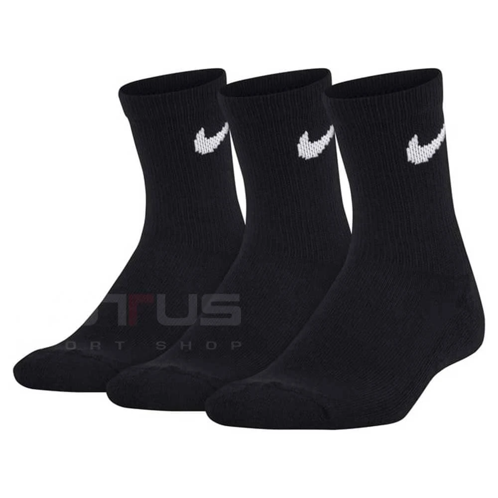 ДЕТСКИ ЧОРАПИ NIKE UN0027-023 BASIC PACK CREW 3PK ЧЕРНИ - lotus-sport.bg